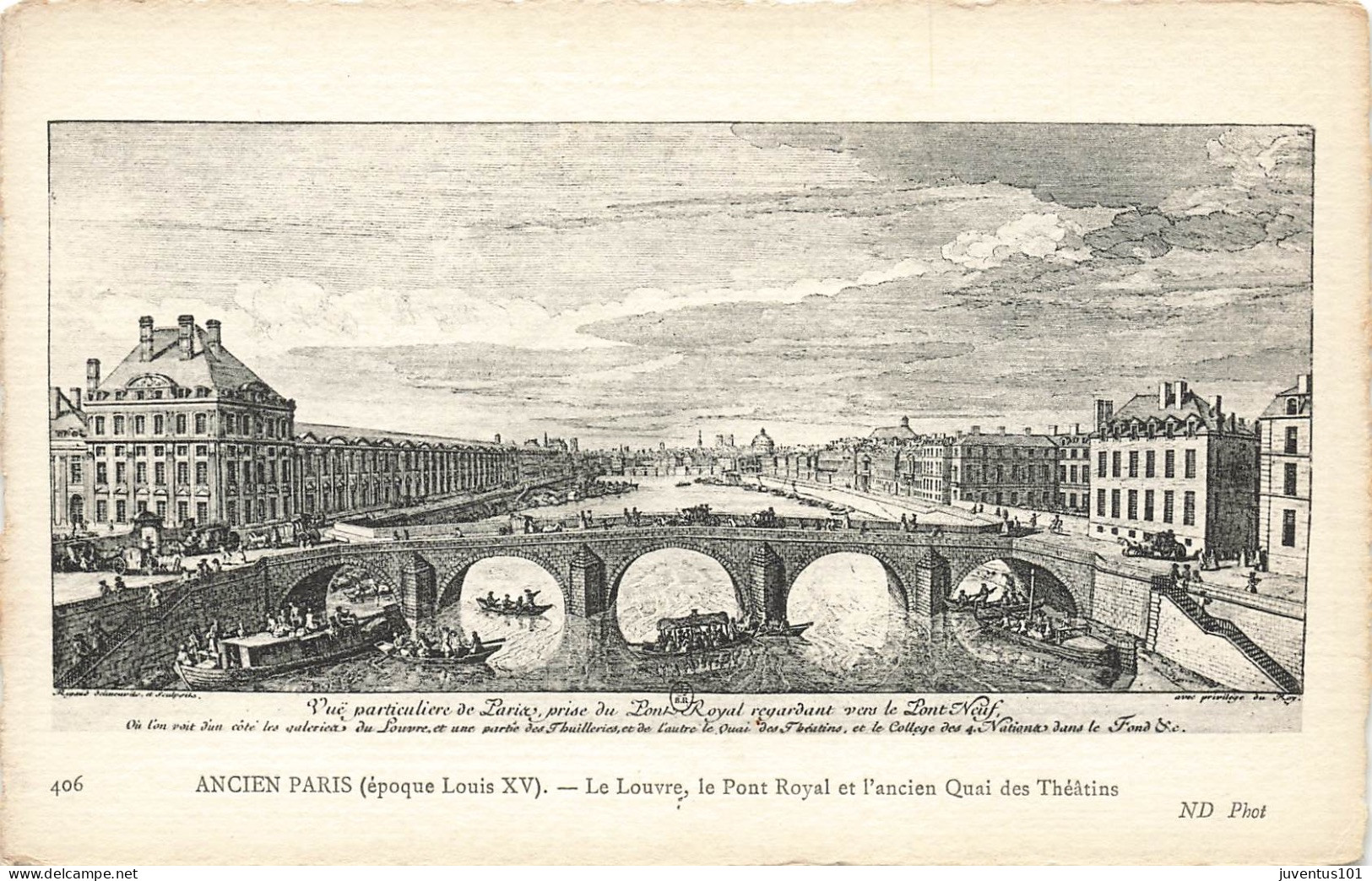 CPA Ancien Paris-Le Louvre,le Pont Royal Et L'ancien Quai Des Théâtins     L2881 - Louvre