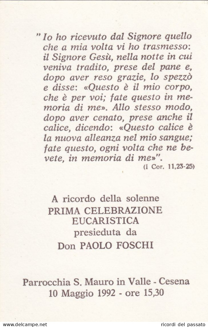 Santino Ricordo Solenne Prima Celebrazione Eucaristica - Cesena 1992 - Andachtsbilder