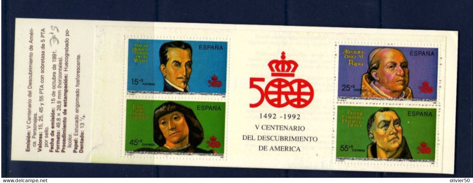 Espagne - 1991 - Carnet  - 500eme Anniversaire De La Decouverte De L'Amerique -  Neufs** - MNH - Libretti