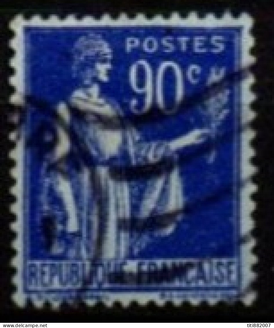 FRANCE    -   1937 .   Y&T N° 368 Oblitéré Sur Bleu - 1932-39 Peace