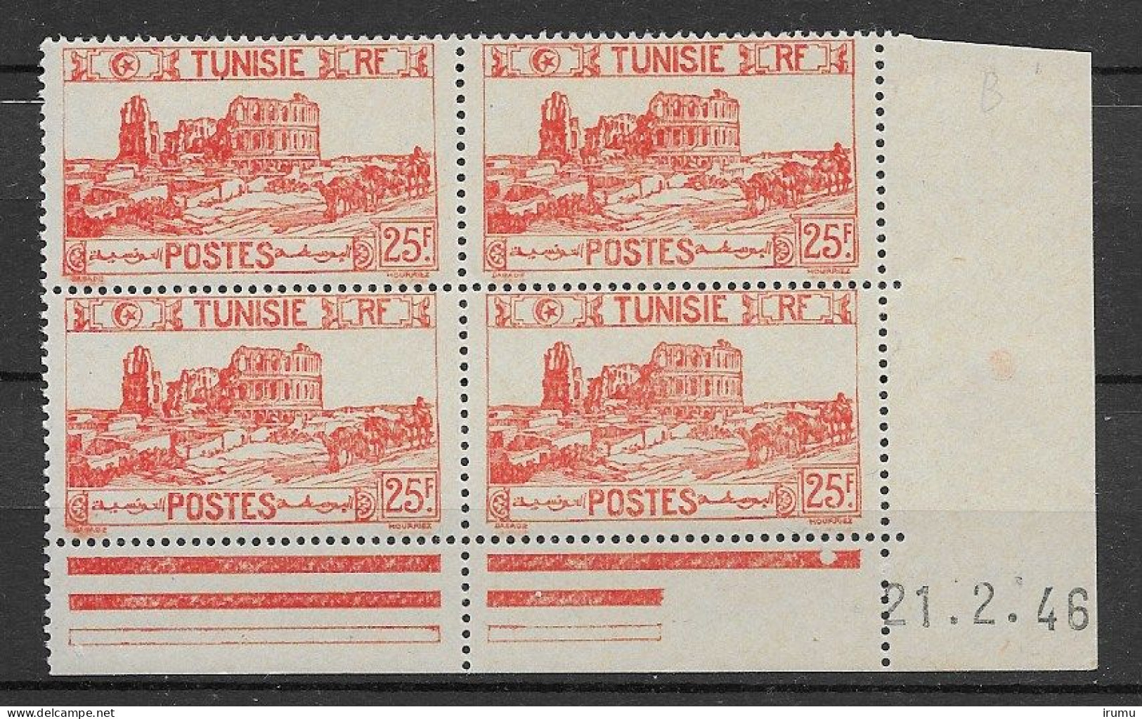 Tunisie Y&T 296, Coin Daté 21.2.46 (SN 2892) - Unused Stamps