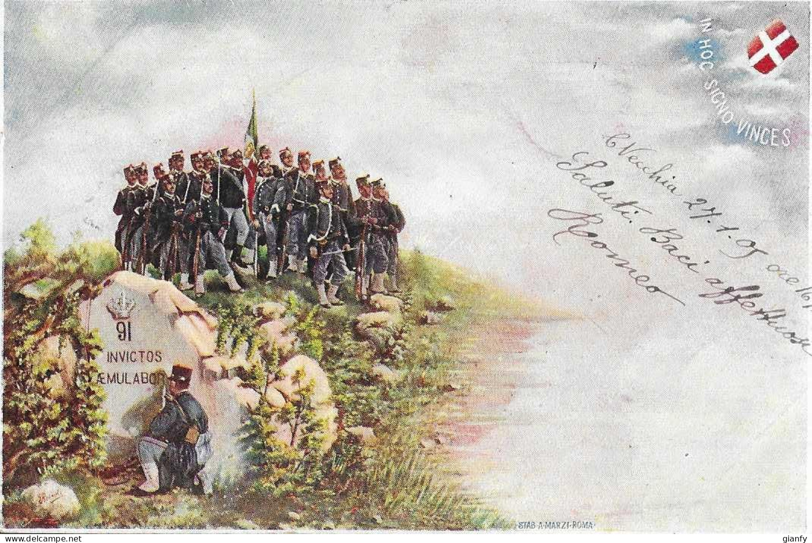 91° REGGIMENTO FANTERIA 1905 ILLUSTRATORE PERICOLI - Regiments