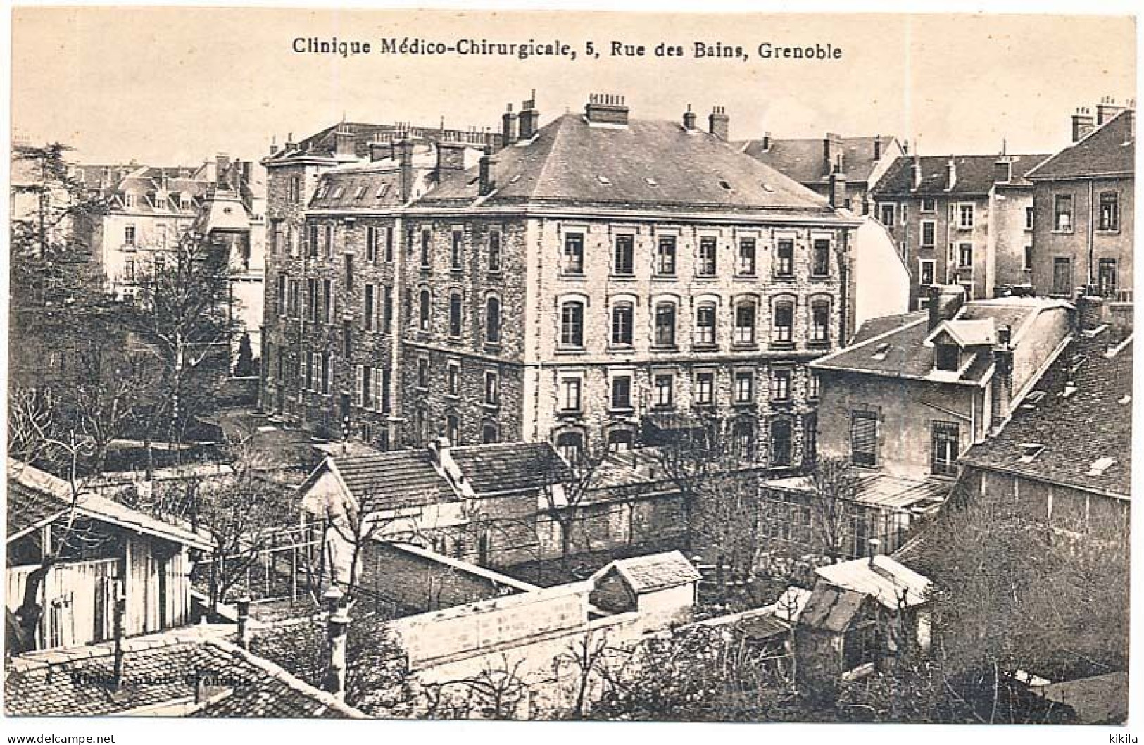 CPA 9 X 14 Isère GRENOBLE Clinique Médico-Chirurgicale, 5 Rue Des Bains (Clinique Des Bains Rue Thiers Vue Générale) - Grenoble