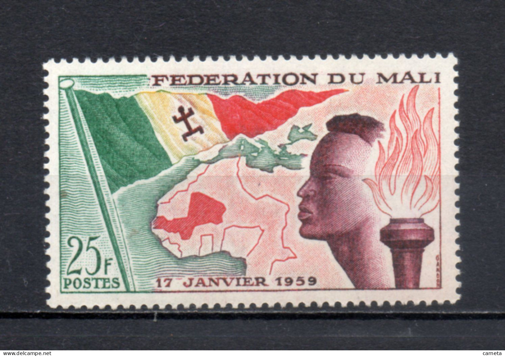 MALI  N° 1  NEUF SANS CHARNIERE  COTE 2.00€  CREATION DE LA FEDERATION DRAPEAU  VOIR DESCRIPTION - Mali (1959-...)