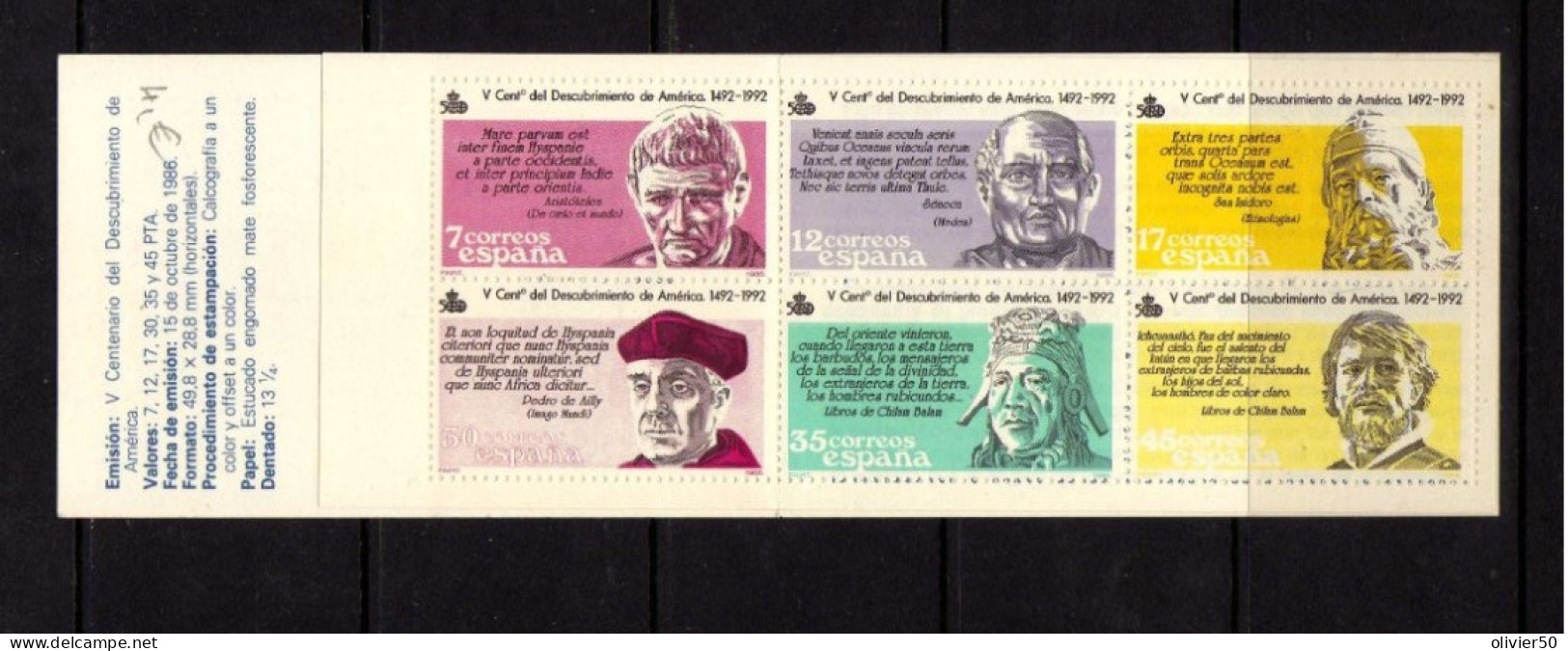 Espagne - 1986 - Carnet  - 500eme  Anniversaire De La Decouverte De L'Amerique -  Neufs** - MNH - Postzegelboekjes