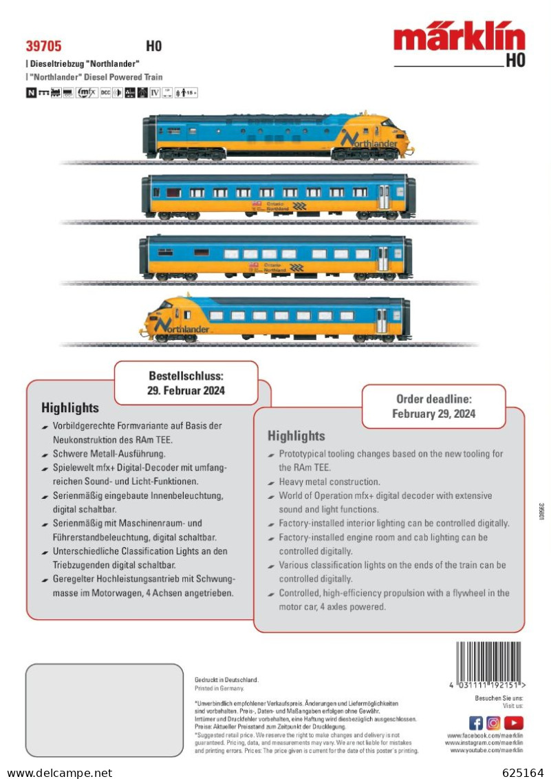 Catalogue MÄRKLIN 2024 The Northlander Returns HO - A MÄRKLIN Legend  - En Alemán E Inglés - Allemand