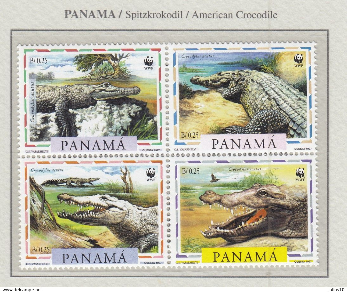 PANAMA 1997 WWF Reptiles Mi 1787 - 1790 MNH(**) Fauna 573 - Otros & Sin Clasificación