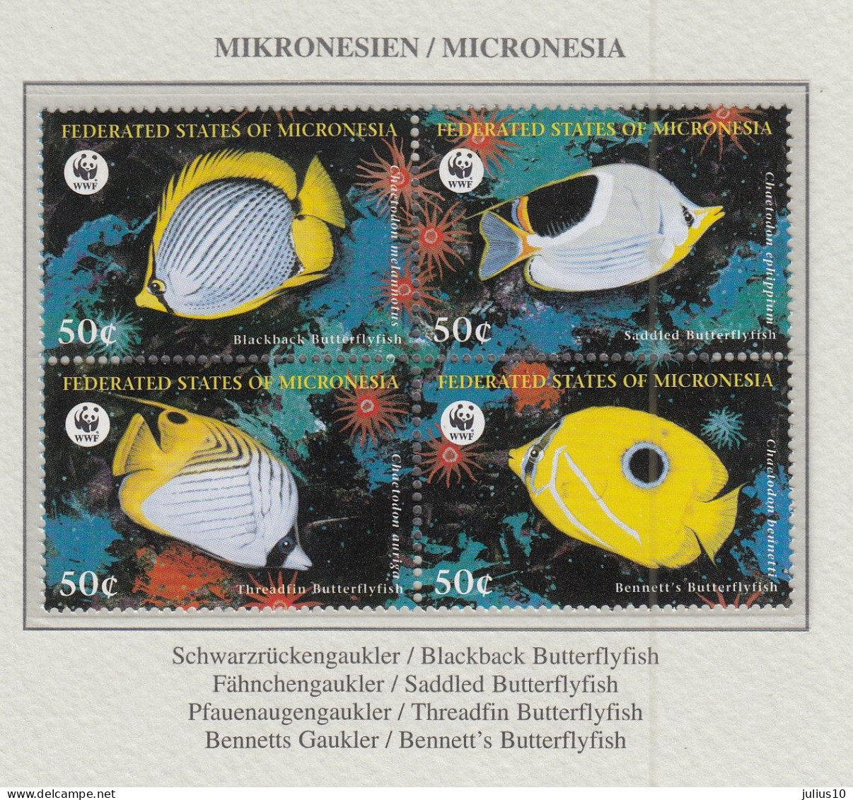 MICRONESIA 1997 WWF Fishes Mi 583-586 MNH(**) Fauna 574 - Fische