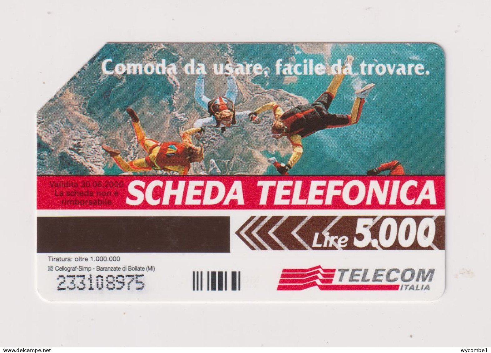 ITALY - Sky Diving Urmet  Phonecard - Publiques Ordinaires