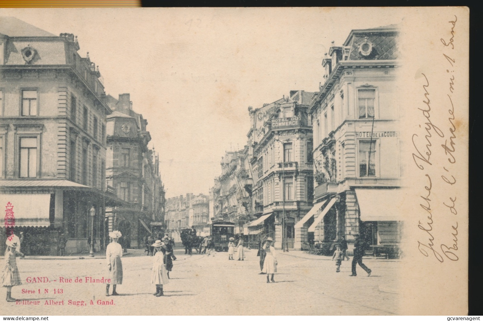 GENT     RUE DE FLANDRE. .    TRAM .     .  A.SUGG  1/143                   2 SCANS - Gent