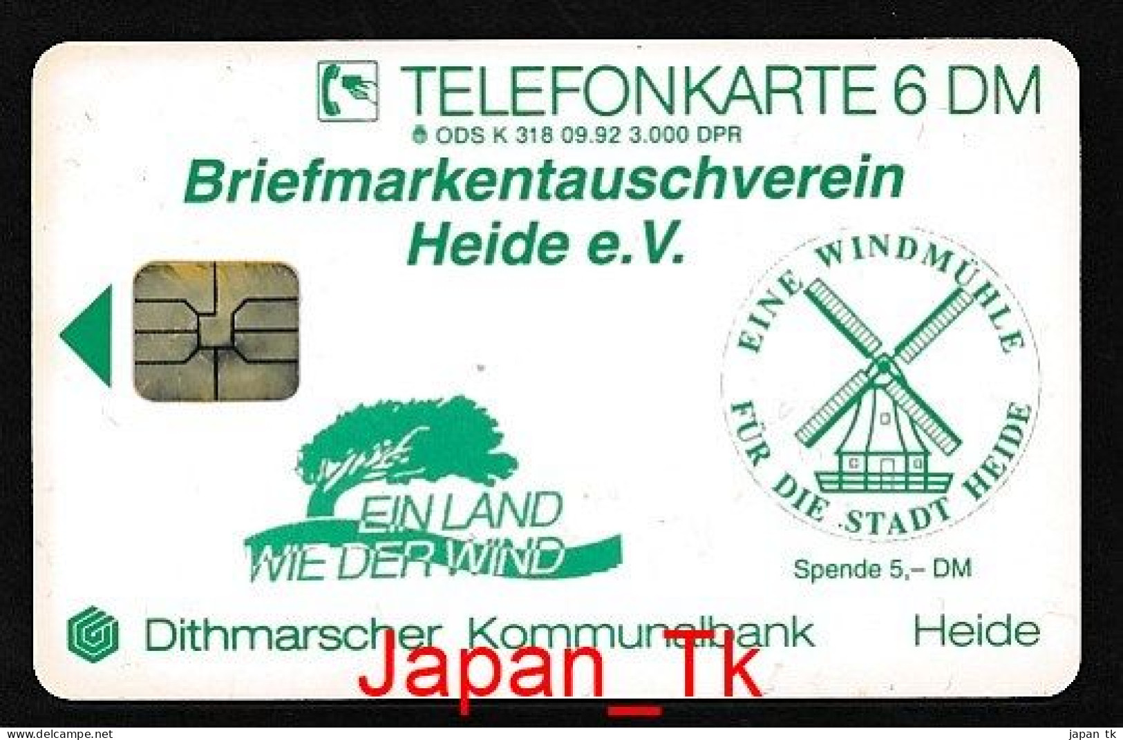 GERMANY K 318 92 Briefmarkentauschverein Heide E.V. - Aufl  3000 - Siehe Scan - K-Reeksen : Reeks Klanten