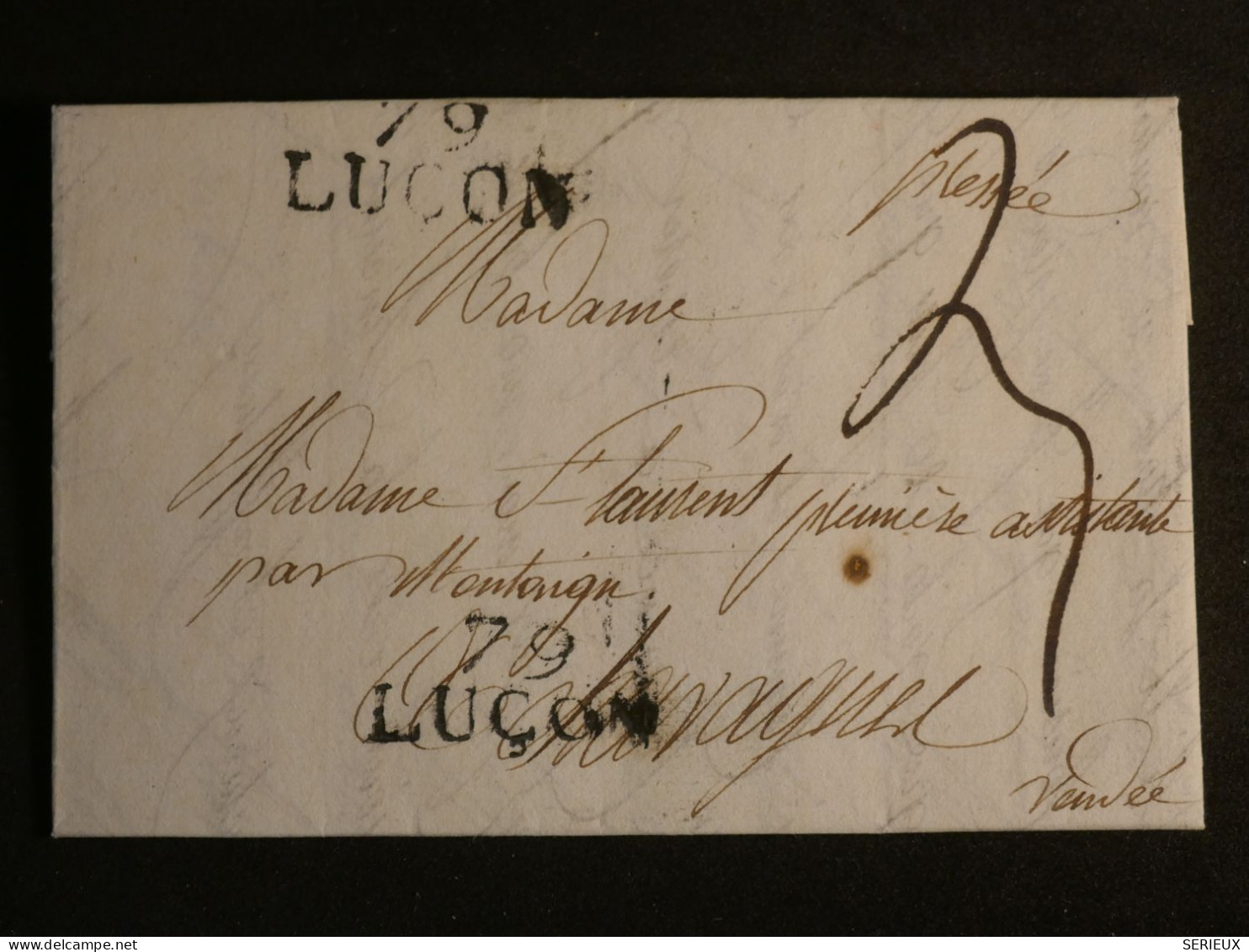 DN18  FRANCE   BELLE  LETTRE  1826  LUCON   MONTAIGU  ++ AFF. INTERESSANT +++ - 1801-1848: Précurseurs XIX