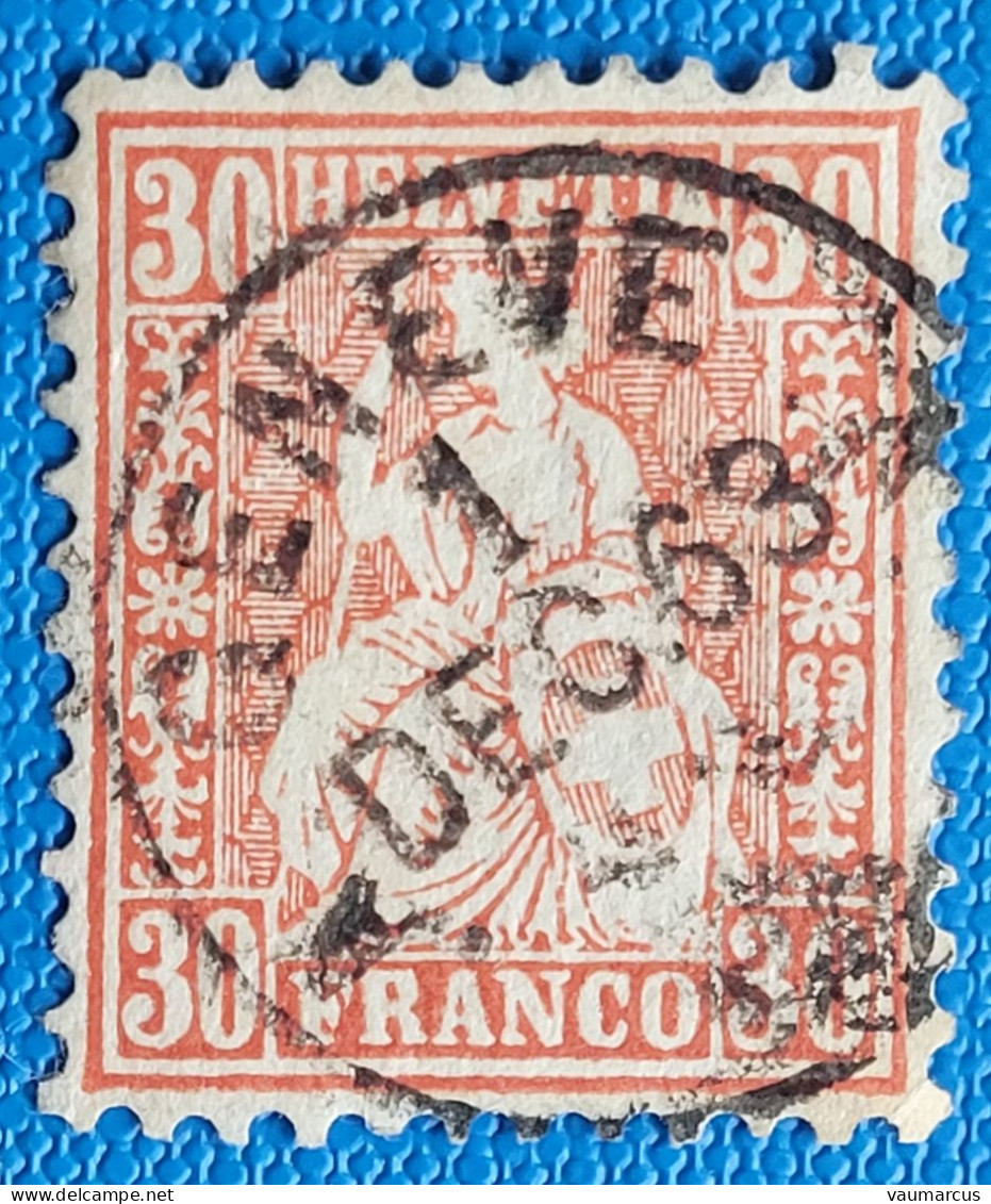 Zu 33 / Mi 25 / YT 35 Obl. GENÈVE 1.12.63 LUXE SBK 60 CHF Voir Description - Used Stamps