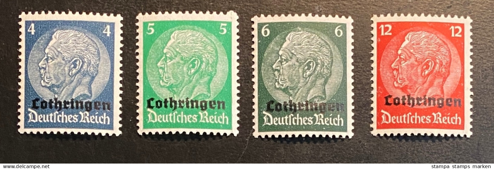 Deutsches Reich Besetzung 1940 Freimarken LOTHRINGEN Mi. 2-4, 7 Postfrisch/** MNH - Ocupación 1938 – 45