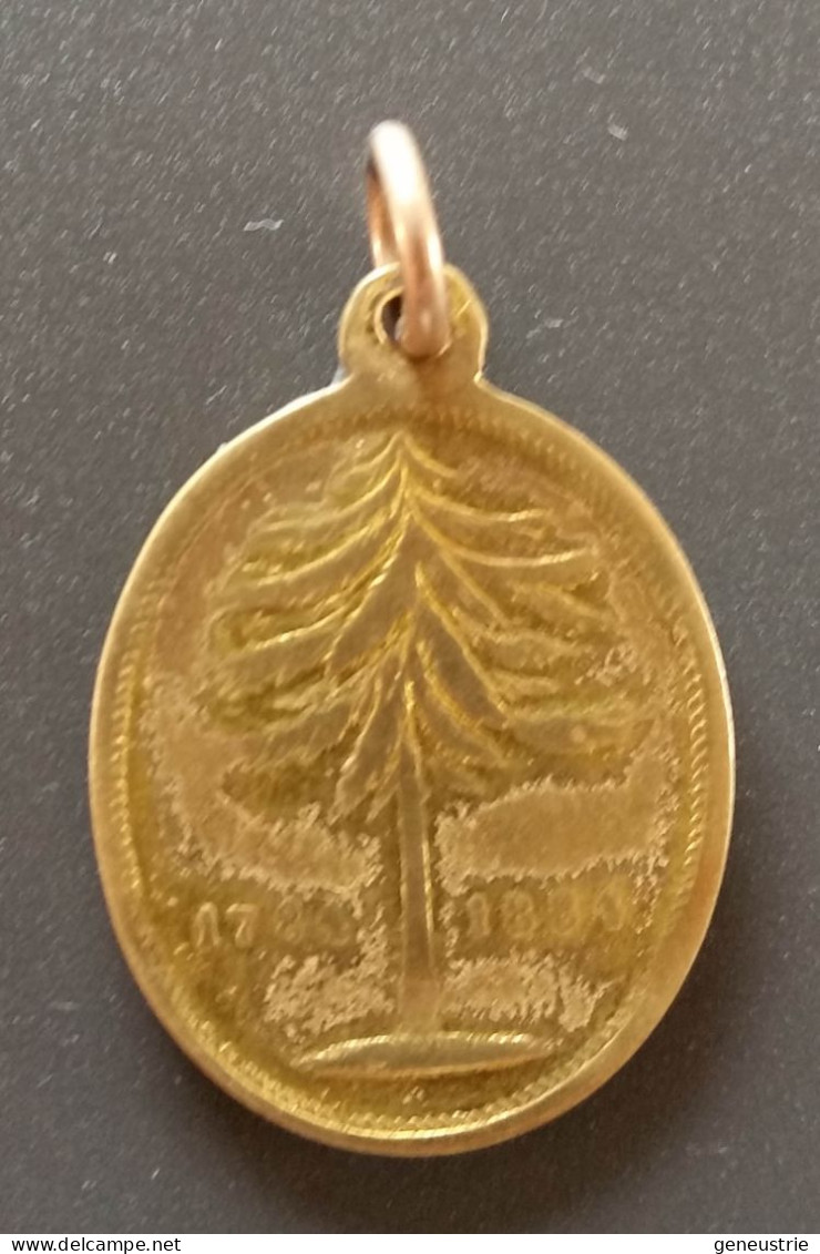 Pendentif Médaille Fin XIXe Bronze Doré "100e Anniversaire De La Fondation De Werro En Estonie (Võru) 1784-1884" - Colgantes