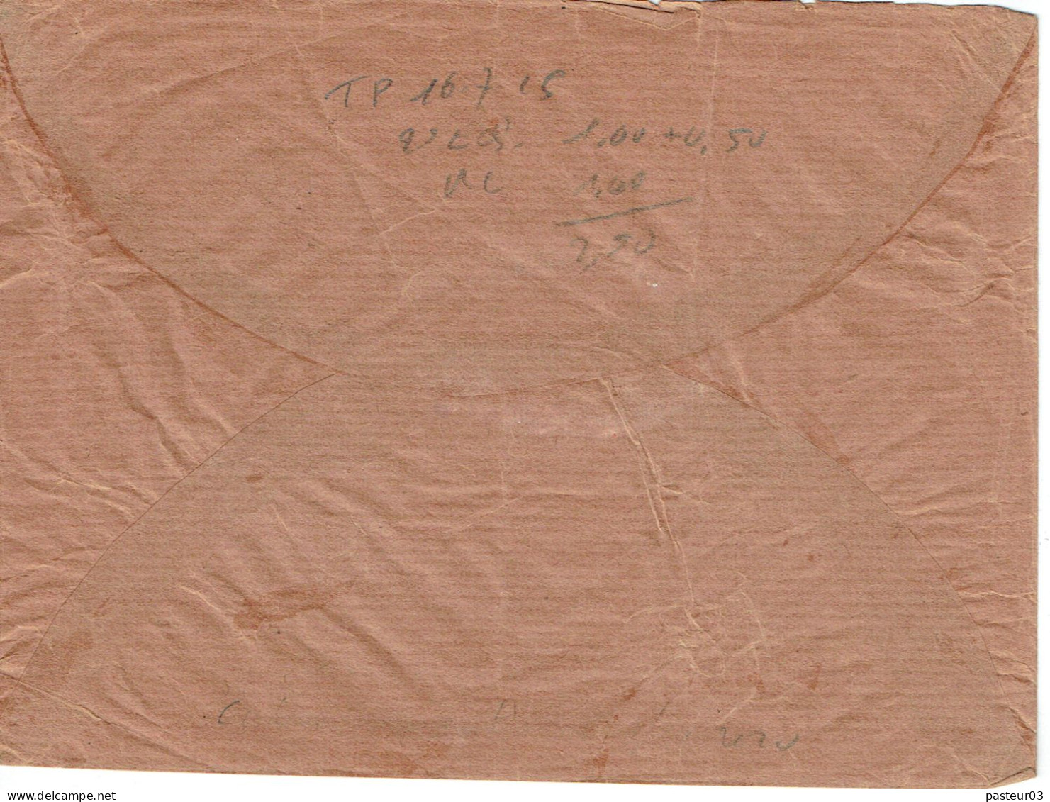 Tarifs Postaux Etranger Du16-07-1925 (14) Pasteur N° 179 1,00 F. X 2 + Semeuse 25 C. X 2   Lettre Recommandée 40 G. Pour - 1922-26 Pasteur