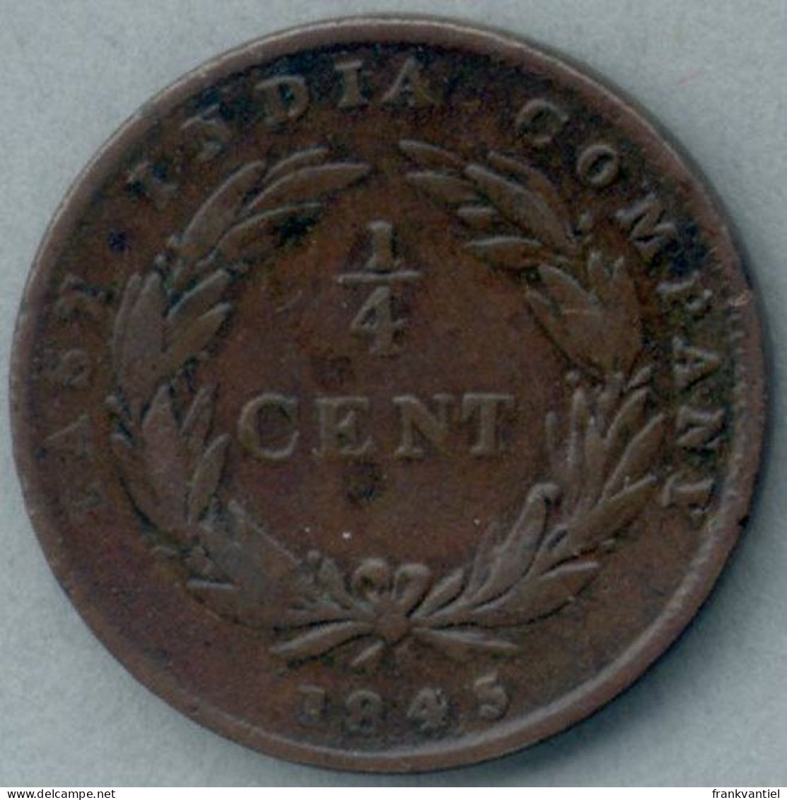 Straits Settlements KM-1 1/4 Cent 1845 - Malaysie