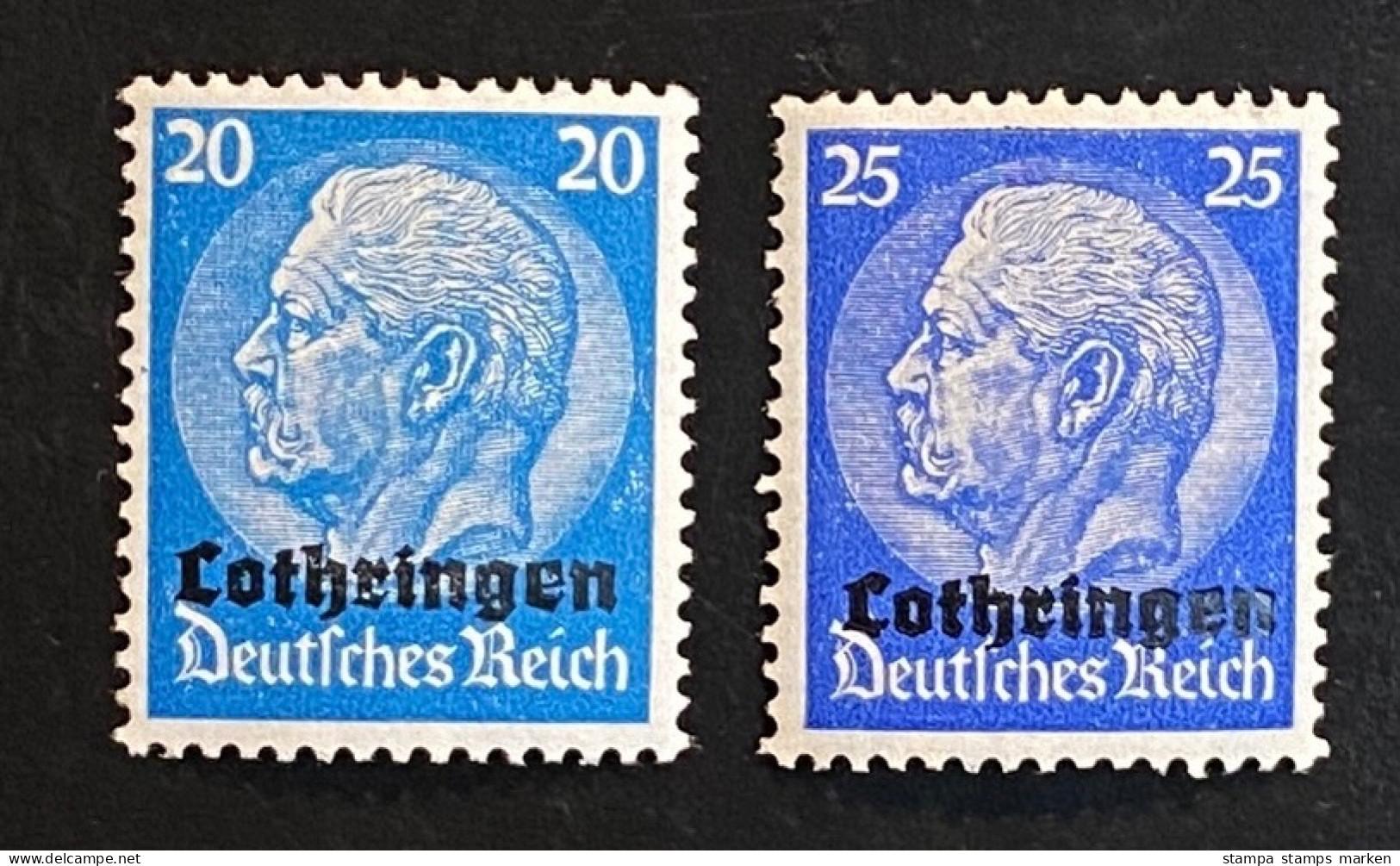 Deutsches Reich Besetzung 1940 Freimarken LOTHRINGEN Mi. 9-10 Postfrisch/** MNH - Occupazione 1938 – 45