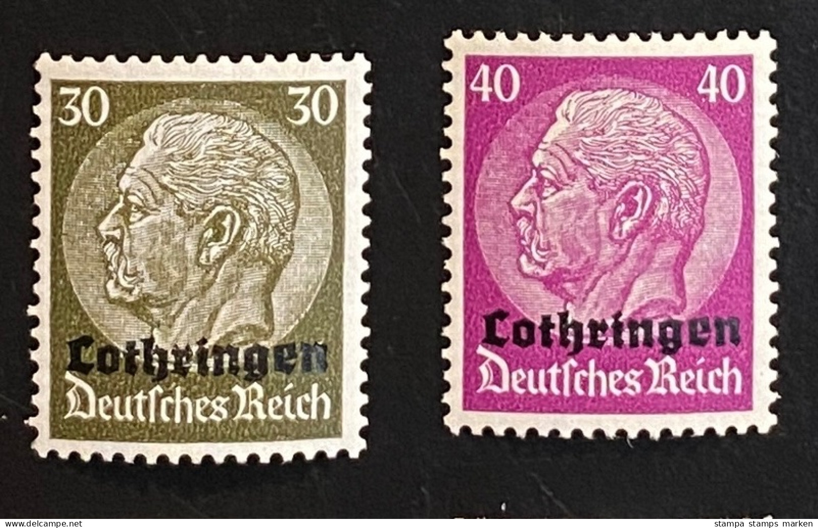 Deutsches Reich Besetzung 1940 Freimarken LOTHRINGEN Mi. 11-12 Postfrisch/** MNH - Ocupación 1938 – 45