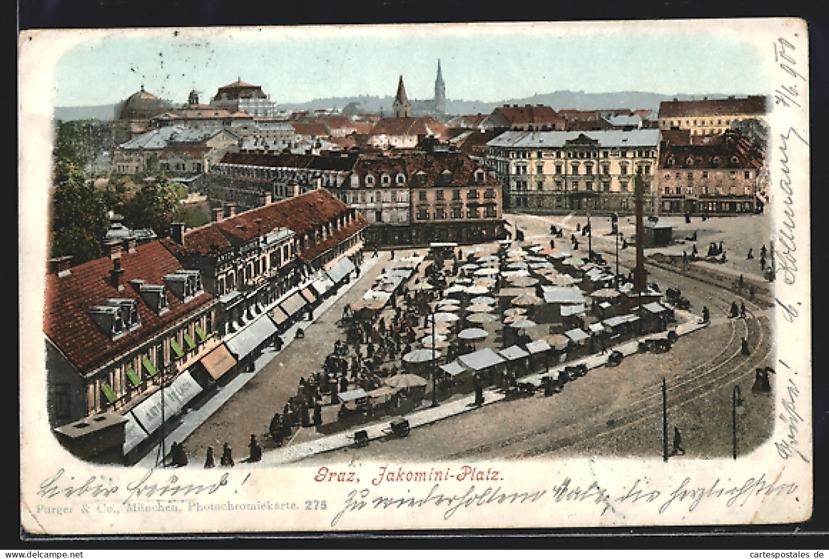 AK Graz, Jakomini-Platz Mit Marktständen  - Autres & Non Classés