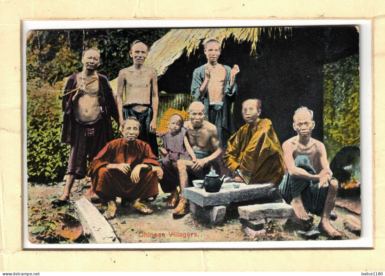 CPA 1919 CHINE CHINA VILLAGEOIS CHINOIS  CHINESE VILLAGERS FAMILY   Old  Postcard - China