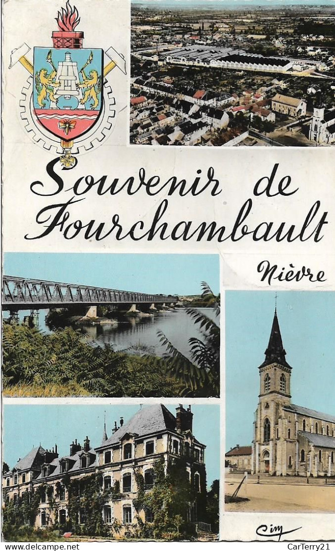58. SOUVENIR DE FOURCHAMBAULT. 4 VUES. ARMOIRIES. 1970. - Otros & Sin Clasificación