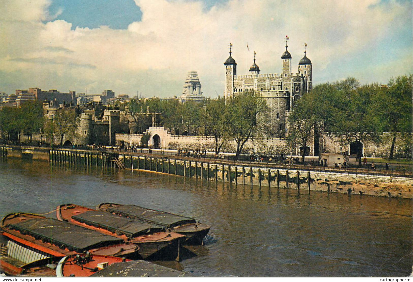 Navigation Sailing Vessels & Boats Themed Postcard London Tower River Thames Pleasure Cruise Transport Barges - Voiliers