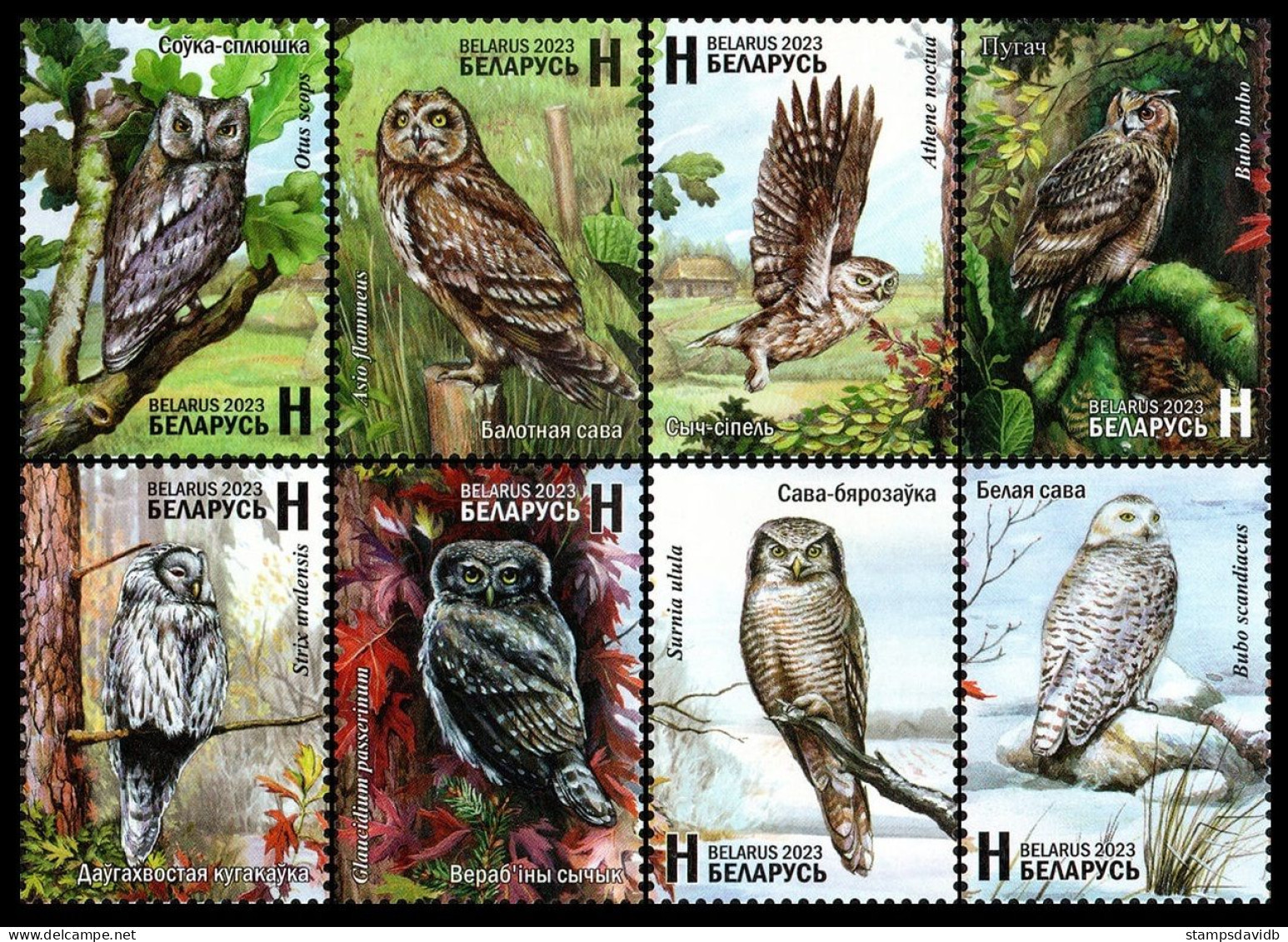 2023 Belarus 1534-1541 Birds - Owls 24,00 € - Gufi E Civette