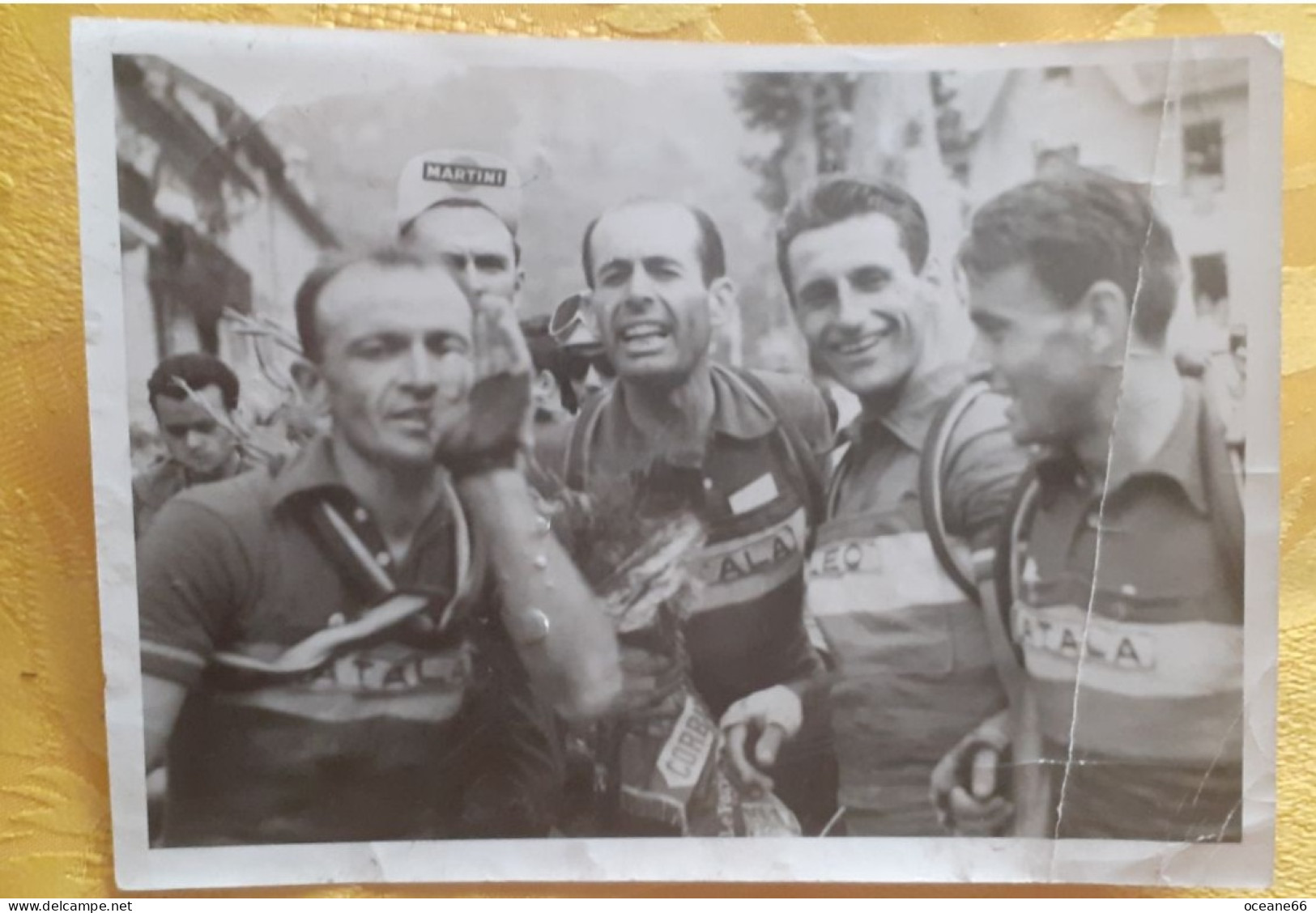 Photo Miroir Sprint 15e étape Tour De France 1955 Giancarlo Astrua Luciano Pezzi Pascale Fornara Alessandro Fantini - Radsport