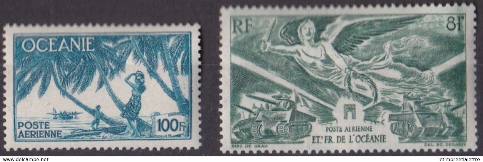 Océanie - Poste Aérienne - YT N° 18 Et 19 ** Neuf Sans Charnière - 1944 - Luftpost