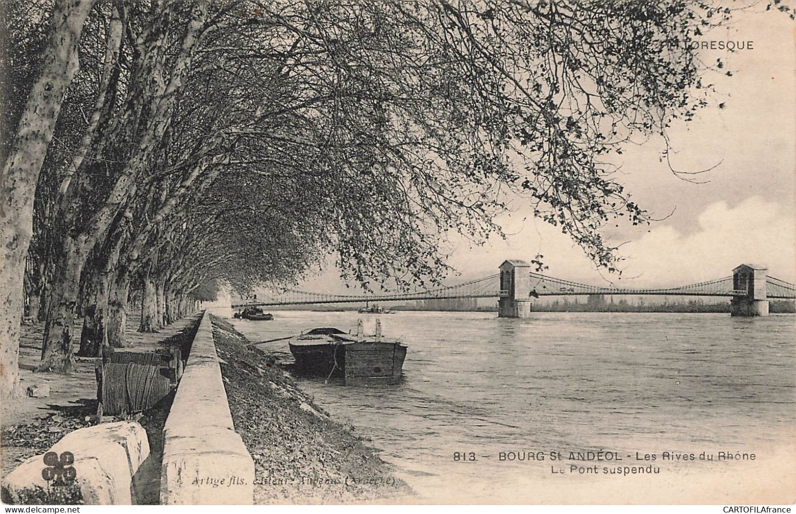 ARDECHE  BOURG SAINT ANDEOL Les Rives Du Rhone Le Pont Suspendu - Bourg-Saint-Andéol