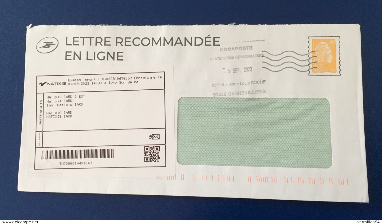 Lettre Recommandée En Ligne. Timbre Jaune. - 2018-2023 Marianne L'Engagée