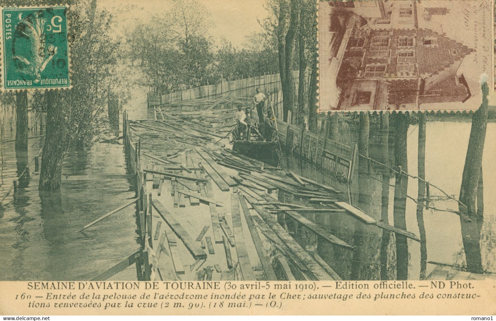 37)   TOURS - Semaine D' Aviation De Touraine 30 Avril 5 Mai 1910 - Entrée De La Pelouse De L' Aérodrome Inondée Par ... - Tours