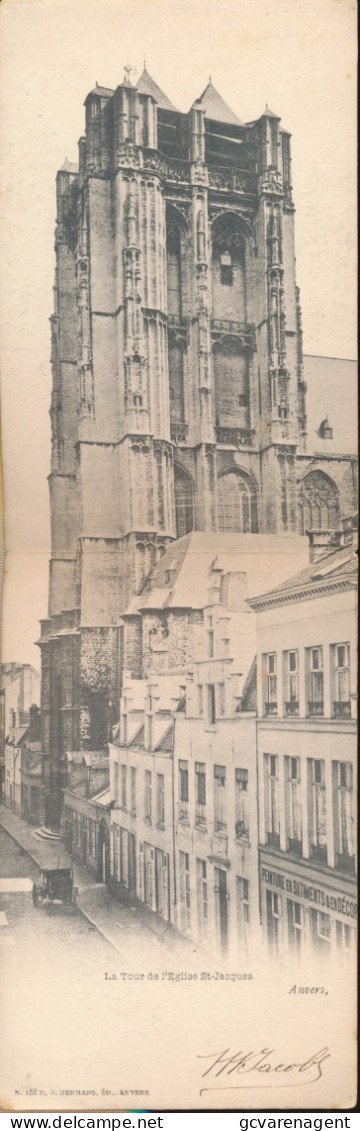 ANTWERPEN  DUBBELE KAART.  LA TOUR DE L'EGLISE ST.JACQUES              2 SCANS - Antwerpen