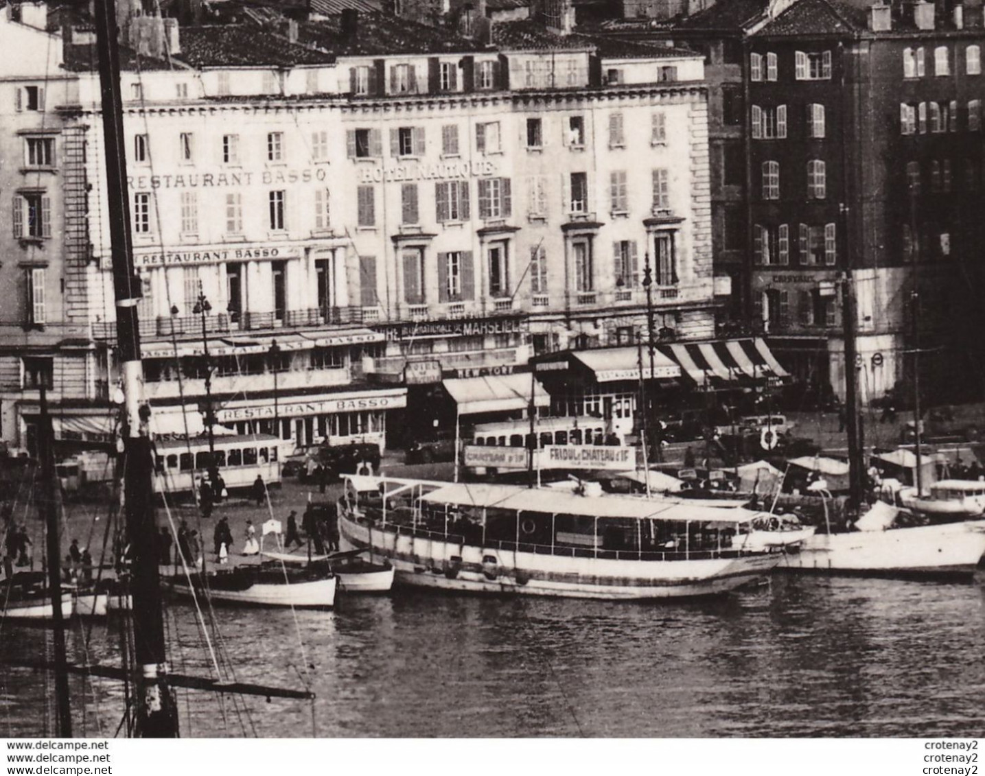 13 MARSEILLE Port Quai Des Belges VOIR 2 ZOOMS Compagnie De Navigation Mixte Tram Tramway Restaurant BASSO VOIR DOS - Puerto Viejo (Vieux-Port), Saint Victor, Le Panier