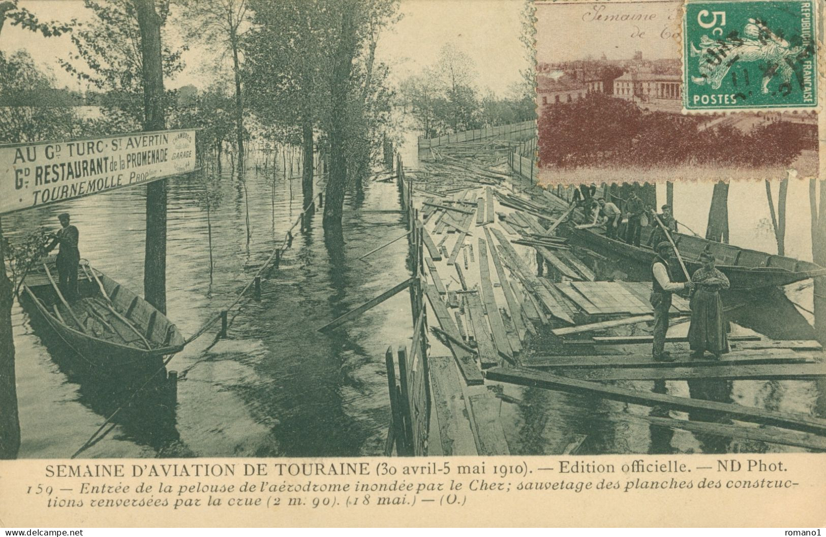 37)   TOURS - Semaine D' Aviation De Touraine 30 Avril 5 Mai 1910 - Entrée De La Pelouse De L' Aérodrome Inondée Par ... - Tours