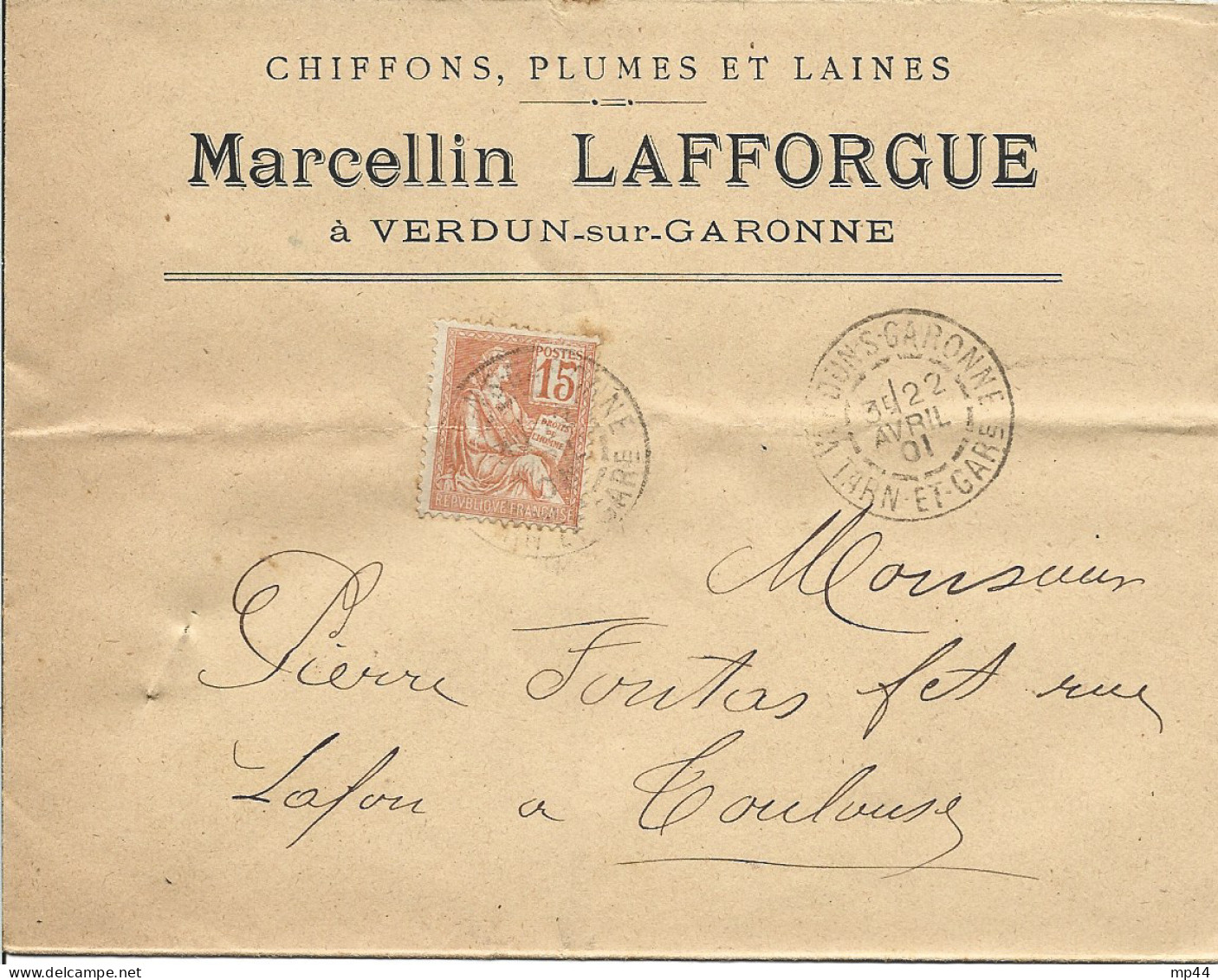 1L4 --- 82 VERDUN-SUR-GARONNE A2 Mouchon M.Lafforgue, Chiffons, Plumes Et Laines - 1900 – 1949