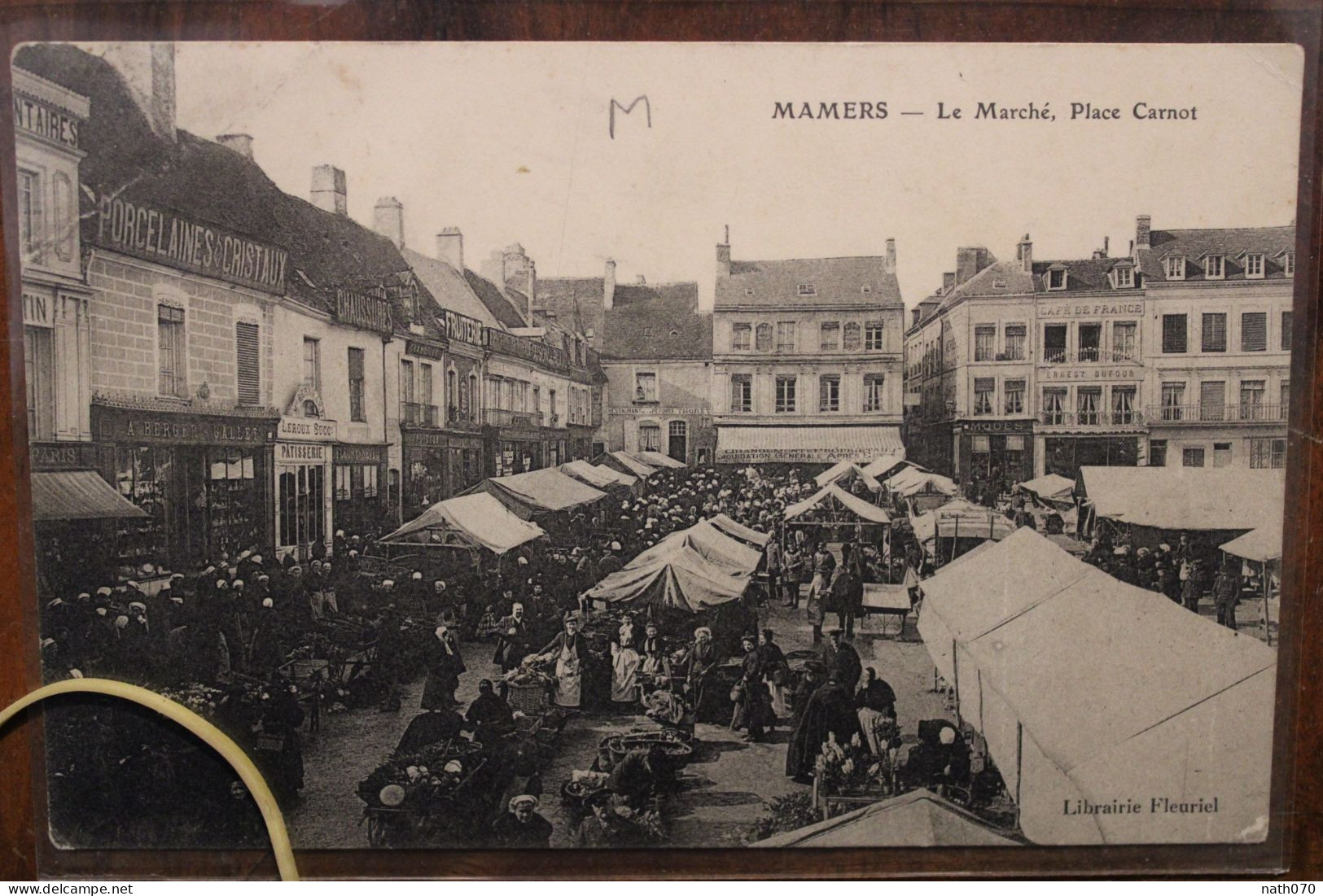 CPA AK 1910's Marché Place Carnot Mamers Sarthe Animée Voyagée Magasin Porcelaines Et Cristaux - Mamers