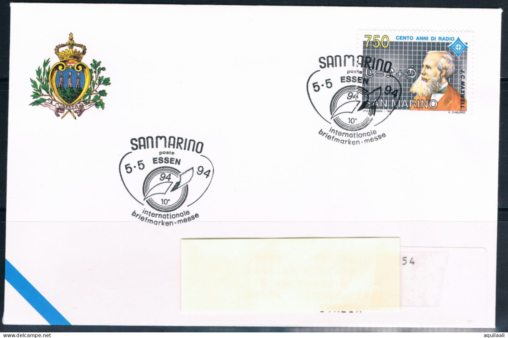 SAN MARINO 1994 - Expo Filatelico "Essen '94", Annullo Speciale. - Briefmarkenausstellungen