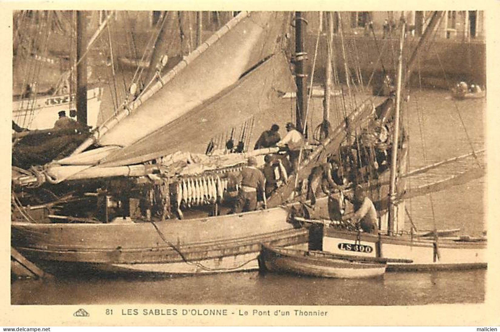 - Vendée -ref-F202- Sables D Olonne - Le Pont D Un Thonnier -  Thonniers - Pêche Au Thon - Barque LS 600 - Sables D'Olonne