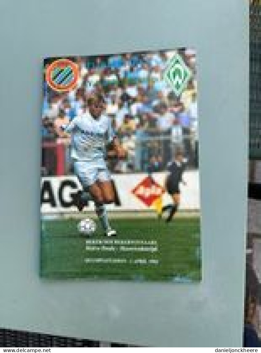 Club Brugge Programma Werder Bremen Beker Der Bekerwinnaars 1992 - Sonstige & Ohne Zuordnung