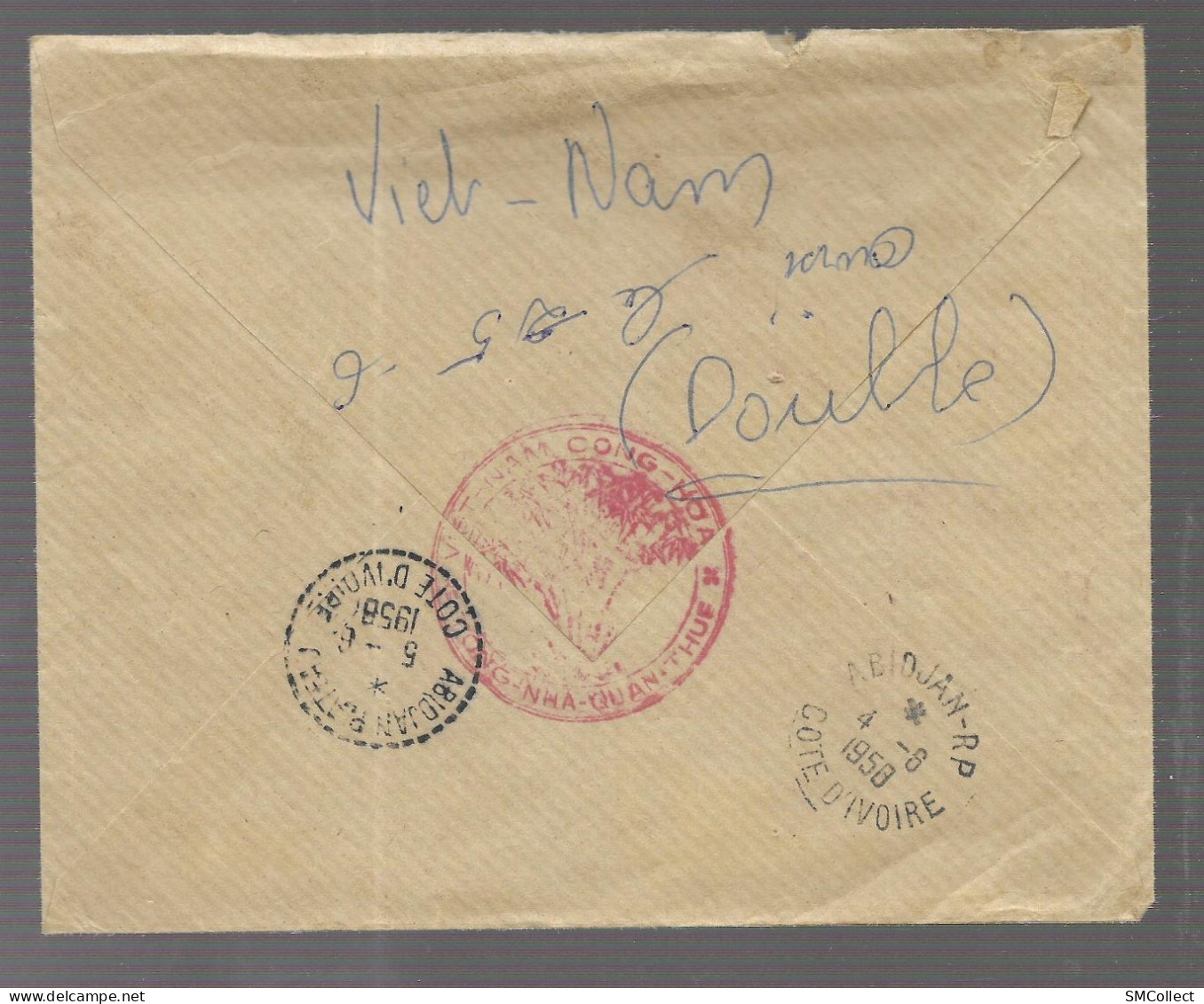 Saïgon, Viet Nam. Lettre Recommandée Par Avion Vers Abidjan, Côte D'Ivoire (A.O.F.) 1958 - Vietnam