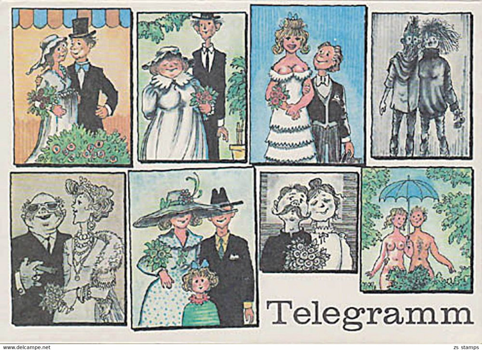 Télégramme DDR Telegramm Schmuckblatt Lx 68 "Zur Hochzeit Paare" Ungebraucht - Briefe U. Dokumente