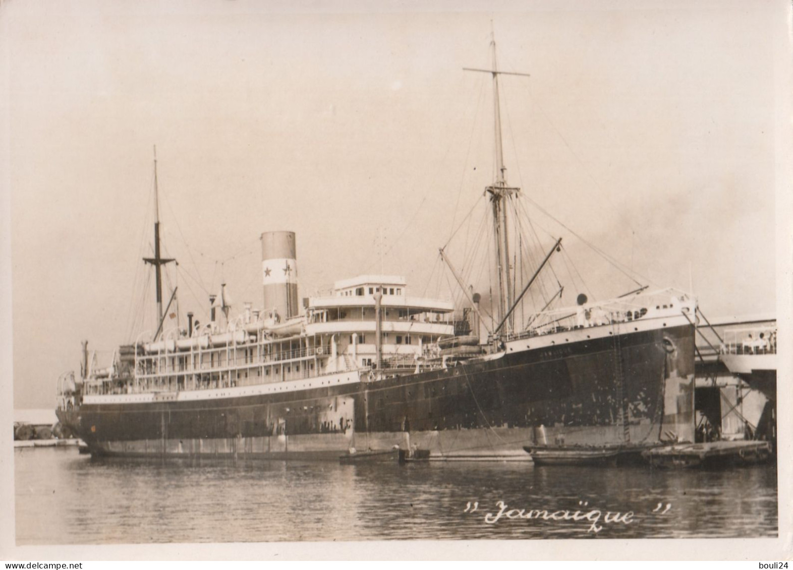 LE PAQUEBOT  JAMAIQUE CARTE PHOTO VOIR VERSO LISTE DES ESCALES AVEC HEURES ARRIVEE ET DEPART - Steamers