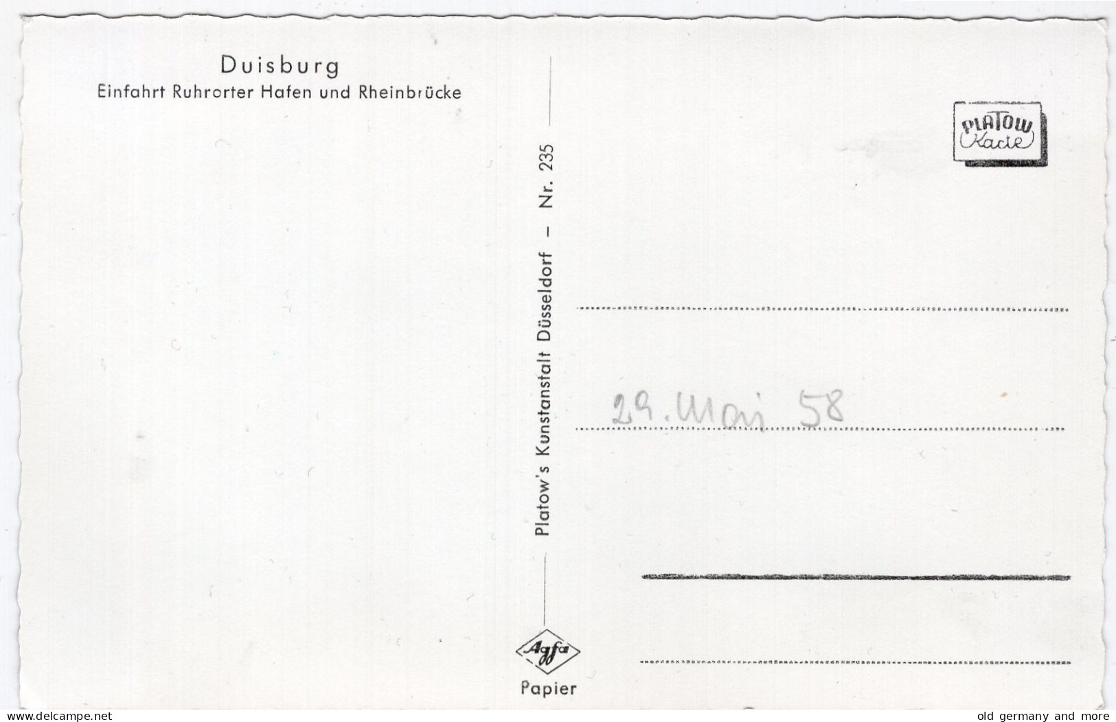 Duisburg Hafen Karte Von 1958 - Commerce