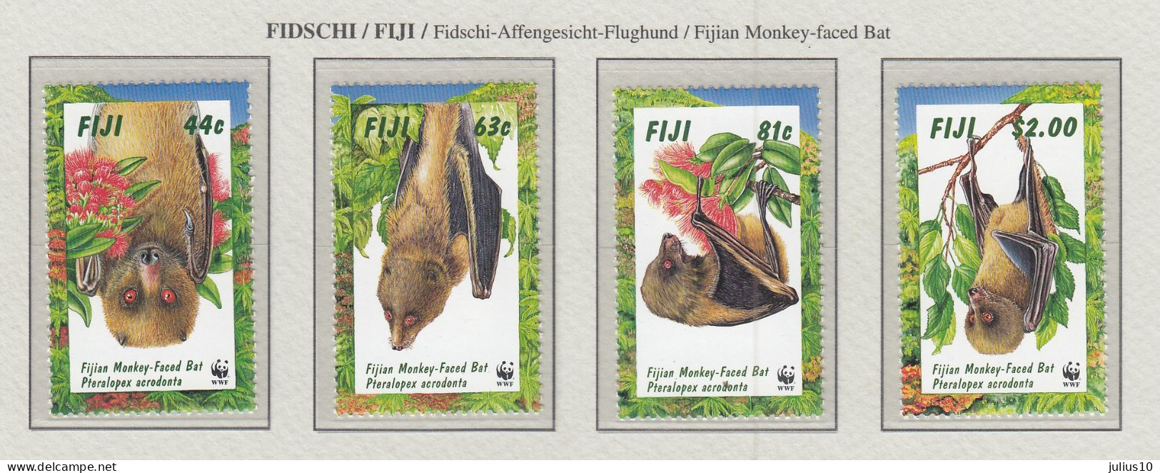 FIJI 1997 WWF Bats Mi 812-815 MNH(**) Fauna 575 - Pipistrelli