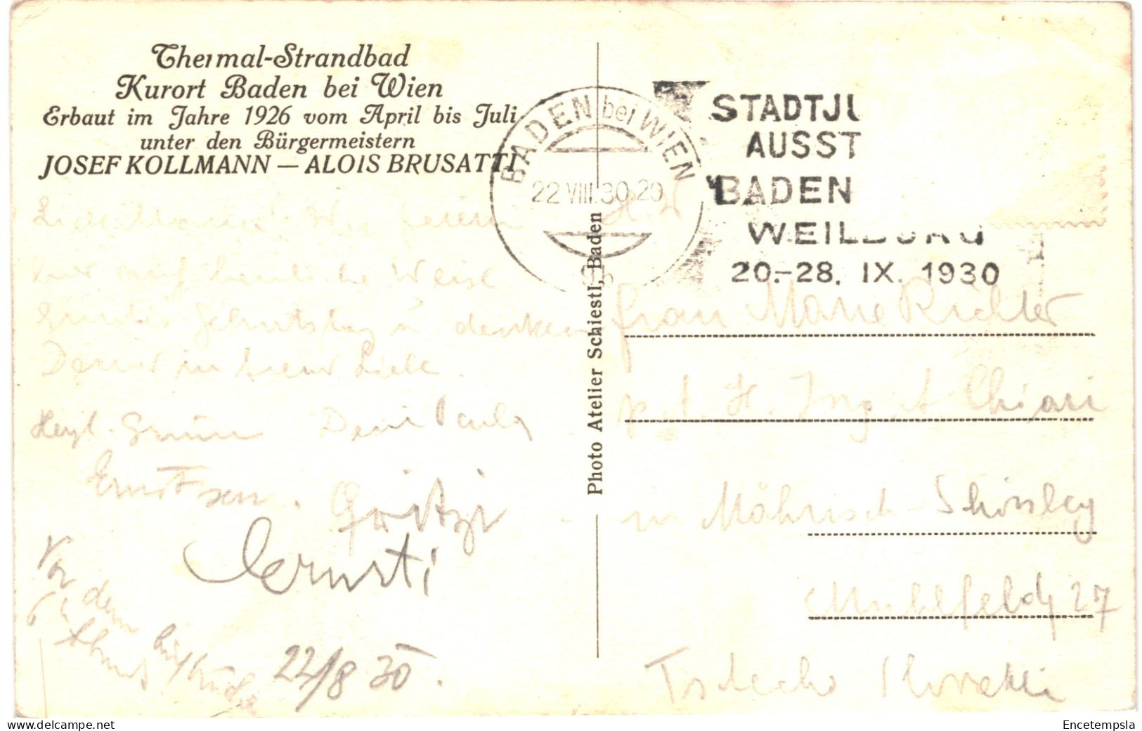 CPA Carte Postale Autriche Baden Bei Wien Thermal Strandbad 1930  VM80257 - Otros & Sin Clasificación