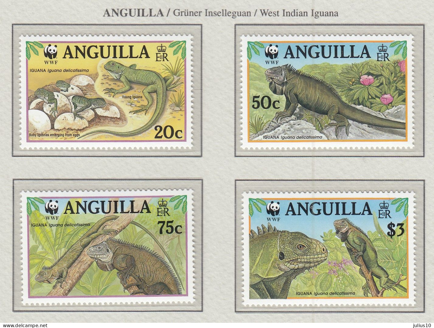 ANGUILLA 1997 WWF Iguana Mi 988-991 MNH(**) Fauna 576 - Otros & Sin Clasificación