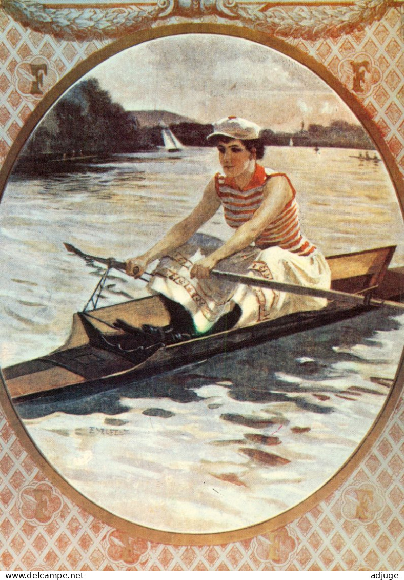 CPM* Aviron 1900 - Jeune Femme Sportive En Action Dans Son Embarcation-Imagerie Belle époque * - Rudersport