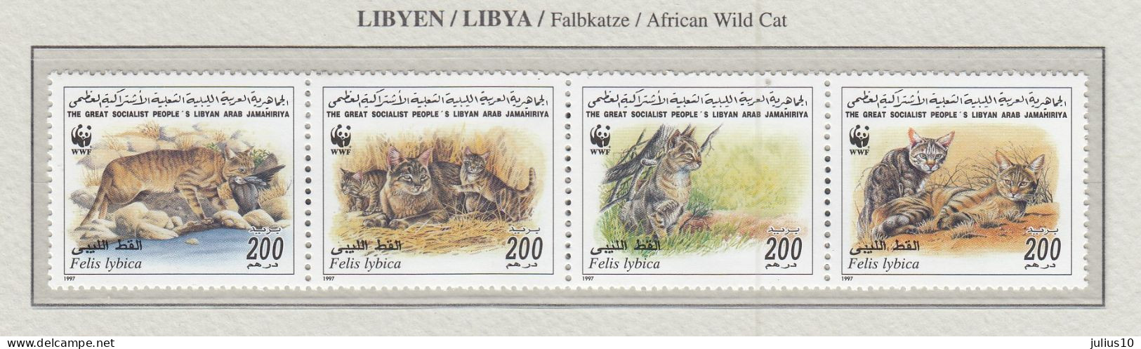 LIBYA 1997 WWF Animals Wild Cats Mi 2496-99 MNH(**) Fauna 577 - Otros & Sin Clasificación